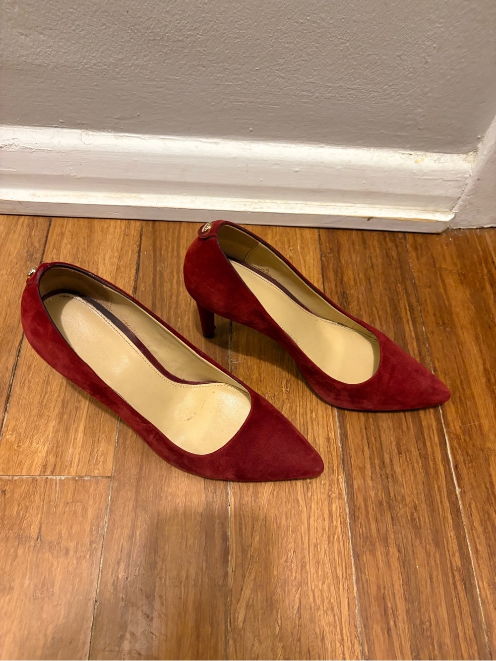 Michael Kors Red Suede Pointed Toe Pumps